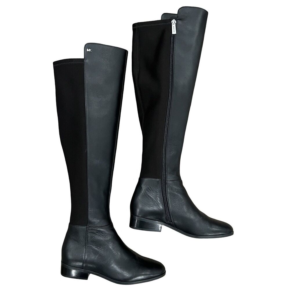 MICHAEL Michael Kors Women's Boots Bromley Black Riding Boots 5 M Leather PW21G